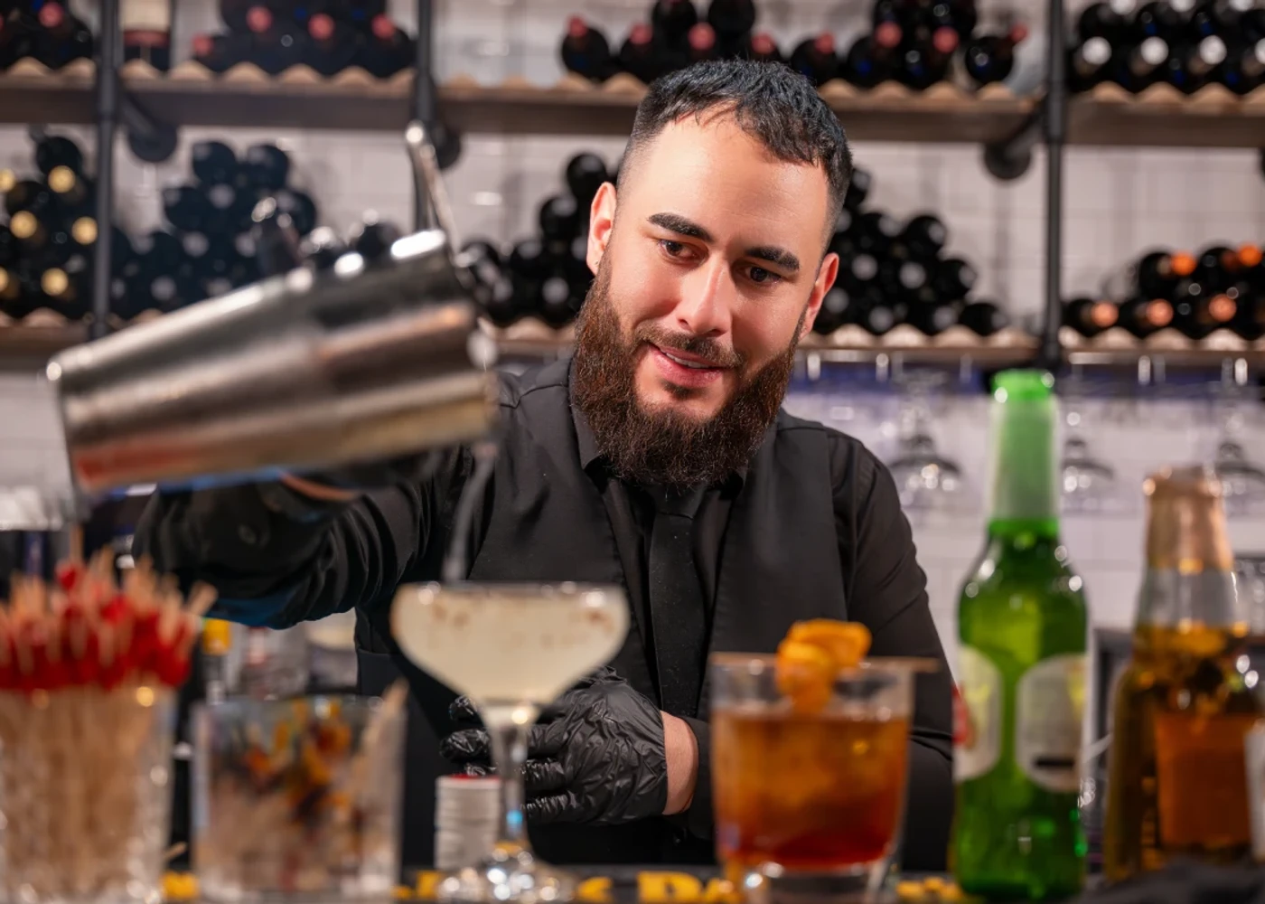 Bartender crafting a cocktail at Miami to Brazil Rodizio